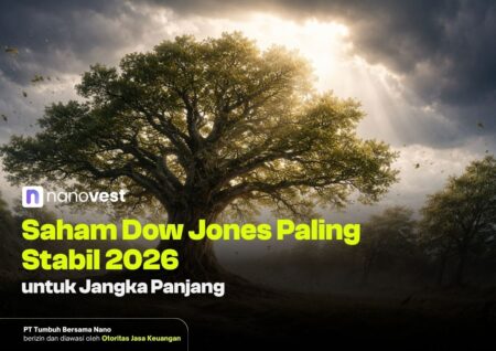 Saham Dow Jones Paling Stabil 2026 untuk Jangka Panjang Ilustrasi saham Dow Jones paling stabil 2026 untuk investasi jangka panjang dengan dividen konsisten