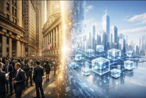 Wall Street financial district transforming into blockchain system