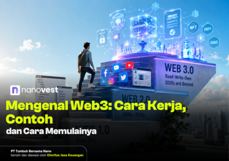 Hero image showing a person climbing a block tower labeled Web 2.0 and Web 3.0, illustrating Web3 concepts for an article intro on Web3.